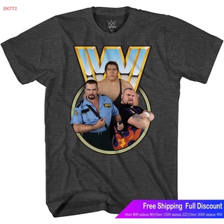 เสื้อยืดโอเวอร์ไซส์ เสื้อยืดกีฬา WWE Andre The Giant Shirt - Andre The Giant, Big Boss Man &amp; Bam Bam Bigelow - Worl