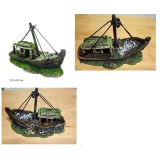 เรือโจรสลัด ตกแต่งตู้ปลา Pirate ship aquarium landscaping fish tank size  12.5x6x10 cm