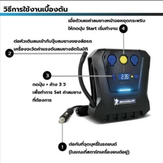 MICHELIN ปั้มลมอเนกประสงค์ ชนิดไฟฟ้า ที่สูบลม ที่เติมลม Digital Power Source รุ่น PRE-SET 12266