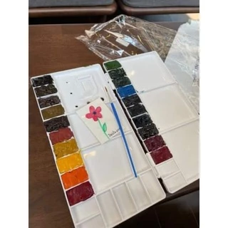 (พรีออเดอร์) จานสีน้ำ+สีน้ำบีบแบ่ง Winsor & Newton Water Colour with Palette