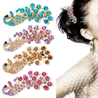 แฟชั่นเลดี้ Elegant Peacock ออกแบบแร็กแอนด์โรบิน Hairdressing Hair Barrette