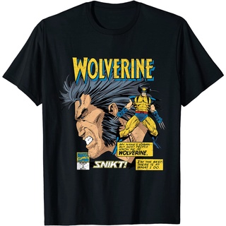 ROUND คอลูกเรือเสื้อยืด พิมพ์ลายการ์ตูน Marvel Comics Wolverine สไตล์คลาสสิก เรโทร สําหรับผู้ใหญ่-4XL