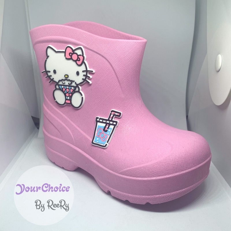 รองเท้าบูทเด็ก Hello Kitty คิตตี้ ลิขสิทธิ์แท้ รองเท้าบู๊ทเด็กผู้หญิง สีพาสเทล กันน้ำ กันฝน KTL483 - รูปที่ 2