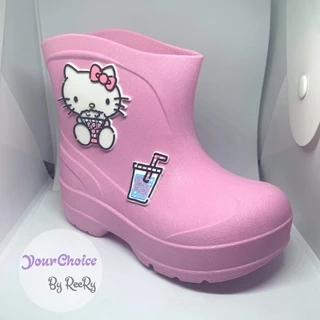 รองเท้าบูทเด็ก Hello Kitty คิตตี้ ลิขสิทธิ์แท้ รองเท้าบู๊ทเด็กผู้หญิง สีพาสเทล กันน้ำ กันฝน KTL483