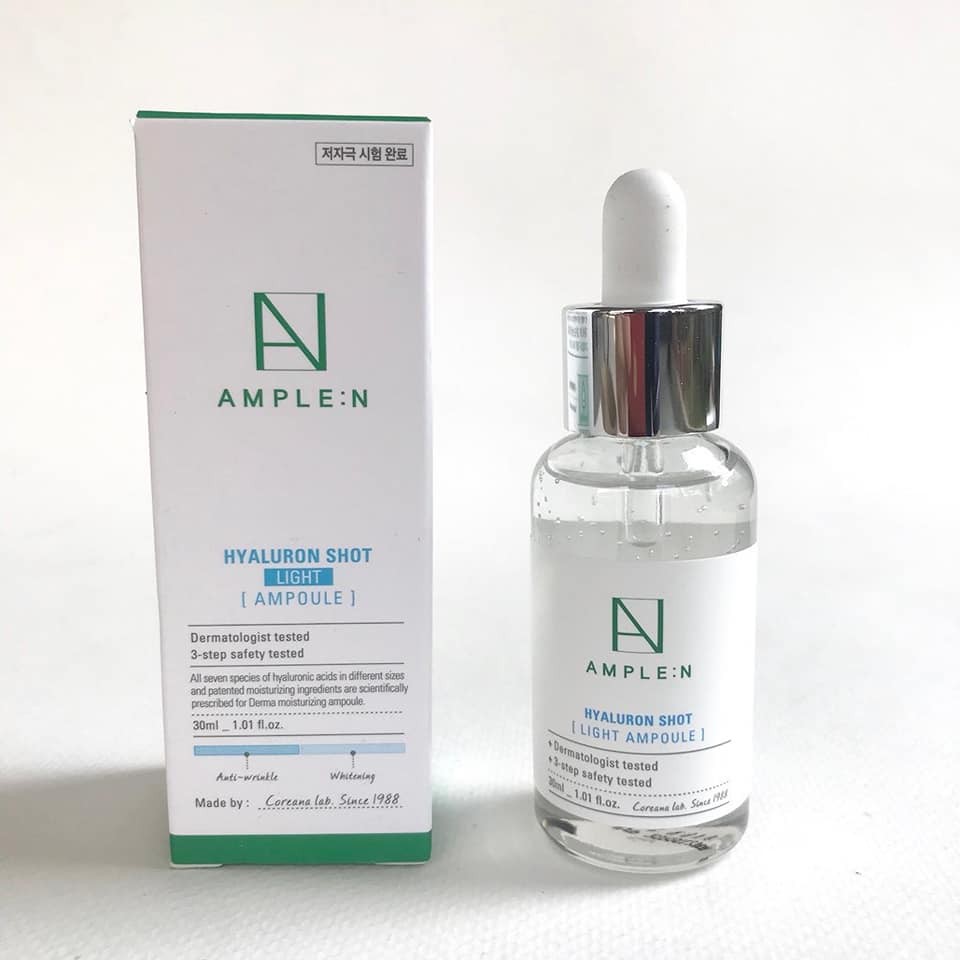 ผลการค้นหารูปภาพสำหรับ Coreana Ample :N Hyaluron Shot Light Ampoule 30 ml.