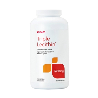 GNC Triple Lecithin 1200mg 180 Soft Capsule สหรัฐ ความเข้มข้นสูง เลซิตินถั่วเหลือง ความเข้มข้นสามเท่า เลซิติน