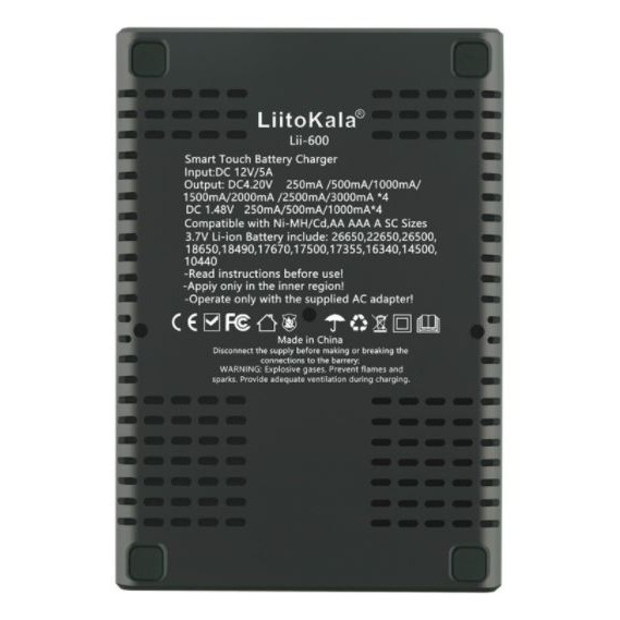 เครื่องชาร์จถ่าน LiitoKala Lii-600 รองรับ Li-ion 3.7V NiMH 1.2V