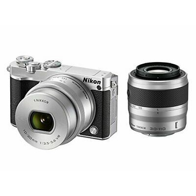 Nikon 1 J5 Digital Wi-Fi NFC Camera Black Silver Double Zoom Lens Kit 10-30mm+30-100mm VR  4K Video
