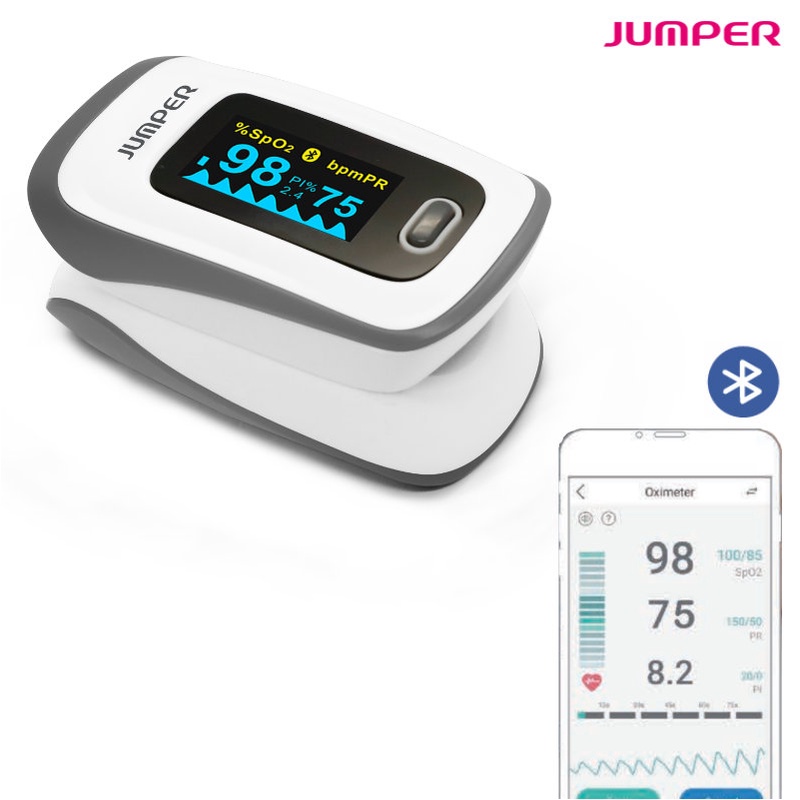 เครื่องวัดระดับออกซิเจนในเลือด JUMPER รุ่น JPD-500F ใช้สำหรับตรวจวัดระดับออกซิเจนในเลือด