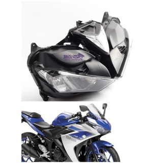 ชุดไฟหน้าชุดโคมไฟหน้า yamaha YZF r3 YAMAHA YZF-R25 R3ปี2015/16/17/18จำหน่ายไฟหน้ารถบิ๊กไบค์ทุกรุ่น yamaha r3 สีน้ำเงิน