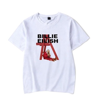 Alimoo Billie EilisUinsex เสื้อยืดแขนสั้นเนื้อผ้าฝ้ายขนาดใหญ่สําหรับผู้ชายและผู้หญิง 255A เสื้อยืดคอกลมผ้าฝ้าย