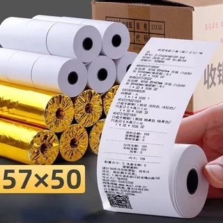 แพ็ค 100 ม้วน📃📃กระดาษใบเสร็จความร้อน EasyPrint Thermal Paper 57x50mm 🖨 ใช้กับเครื่องปริ้นความร้อน ขนาด 58mm