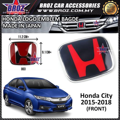 โลโก้สัญลักษณ์ด้านหน้ารถยนต์ Honda City 2015-2018 75700-SNW-003 (112 มม. x 91 มม.) สีดํา