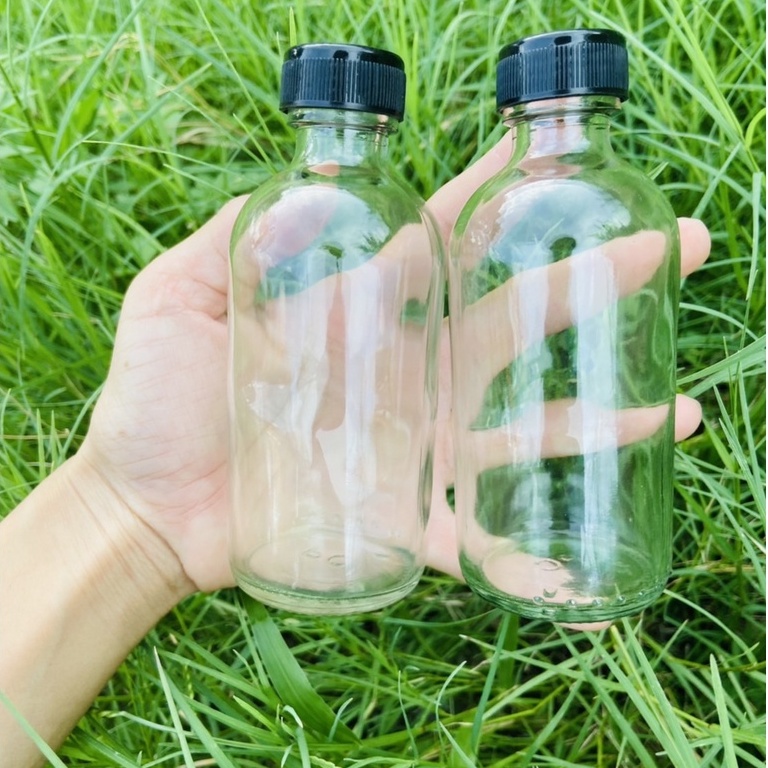 ขวดผสม กลมใส120ML มีจุกและฝา