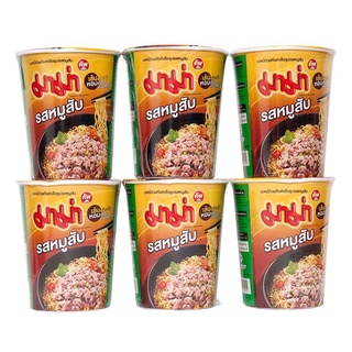 มาม่าคัพ บะหมี่กึ่งสำเร็จรูป รสหมูสับ 60 กรัม x 6 ถ้วย Mama Cup Instant Noodle Minced Pork Flavour 60 g x 6 cups