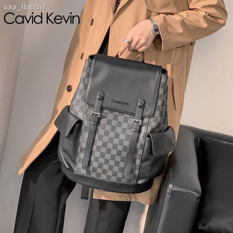 กระเป๋าแล็ปท็อป☄ ♟กระเป๋าเป้ผู้ชาย Cavid Kevin กระเป๋าเป้แฟชั่นลายสก๊อต ...