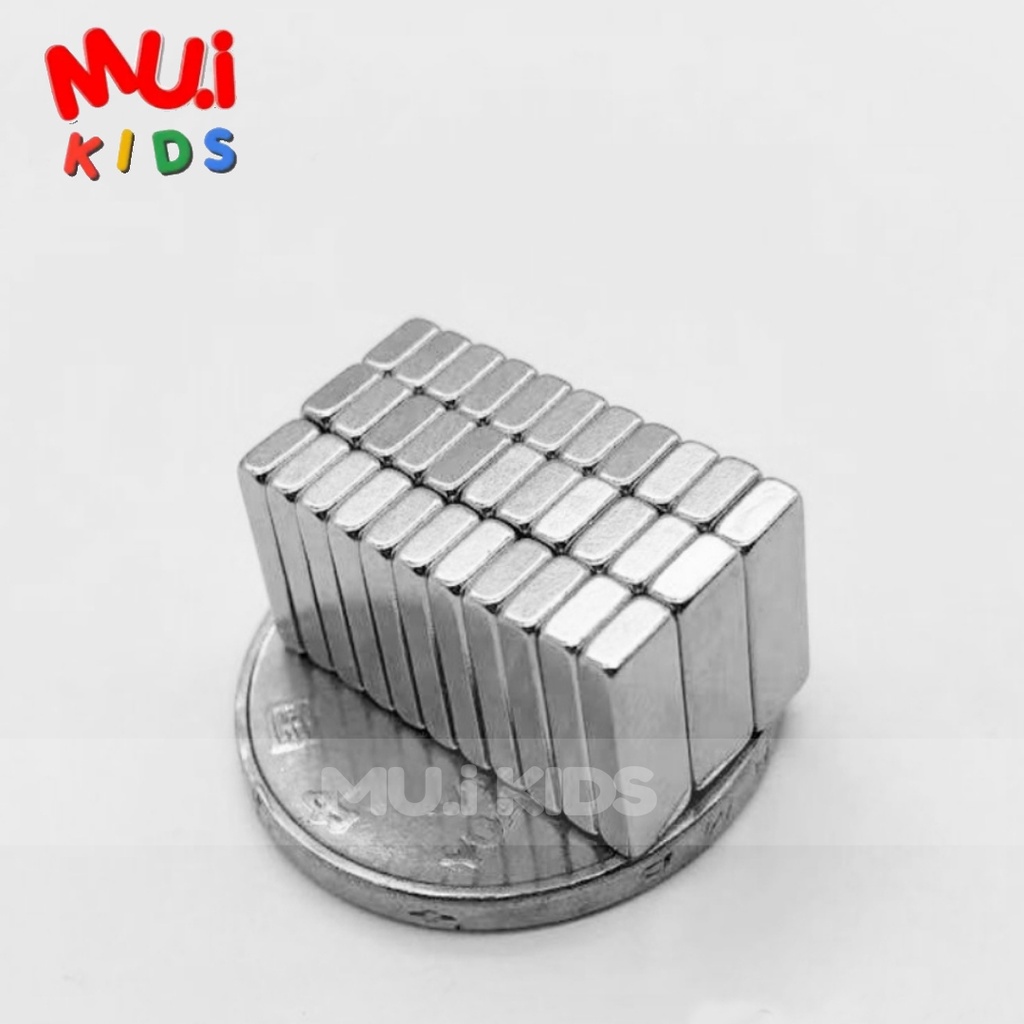 แม่เหล็ก (2 ชิ้น) ทรงสี่เหลี่ยม แรงดูดสูง มีให้เลือก 2 ขนาด 10×4×3 และ 10×4×2 By Muikid