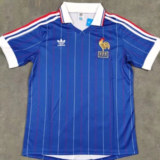 เสื้อกีฬาแขนสั้น ลายทีมชาติฟุตบอล France Home 82 AAA คุณภาพสูง สไตล์เรโทร