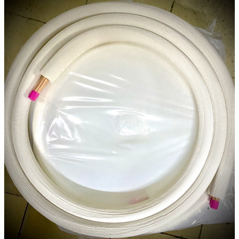 ท่อสำเร็จ ท่อทองแดงพร้อมฉนวน ท่อน้ำยาแอร์ ขนาด1/4-1/2 แบบหนา0.7มม.ยาว4เมตร