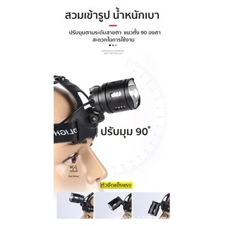 TK30 ไฟฉายคาดหัวแรงสูง 2in1+สปอร์ตไลน์ ไฟฉายทหาร ซูมแสงได้ สายชาร์จusb+ถ่านชาร์จแท้ อึด 8-10ชั่วโมง