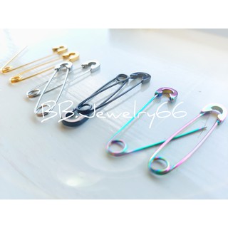 (1 ข้าง) จิวหู จิวหูเข็มกลัด จิวรูปเข็มกลัด จิวห่วง สแตนเลสแท้ Stainless316L Minimal earrings Street Style