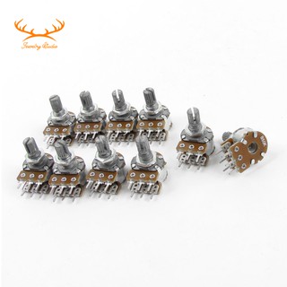 ☀SALE☀10PCS Top Adjustment Linear Dual Knurled Shaft Potentiometer 50K Ohm B50K