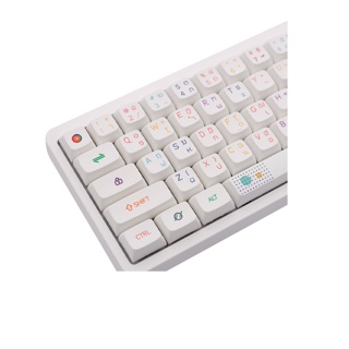 ชุดปุ่มกดคีย์บอร์ด ธีมนีออน Lychee Neon Thai korean 68 84 96 100 คีย์ 64 71 87 xda height pbt keycaps 127 คีย์