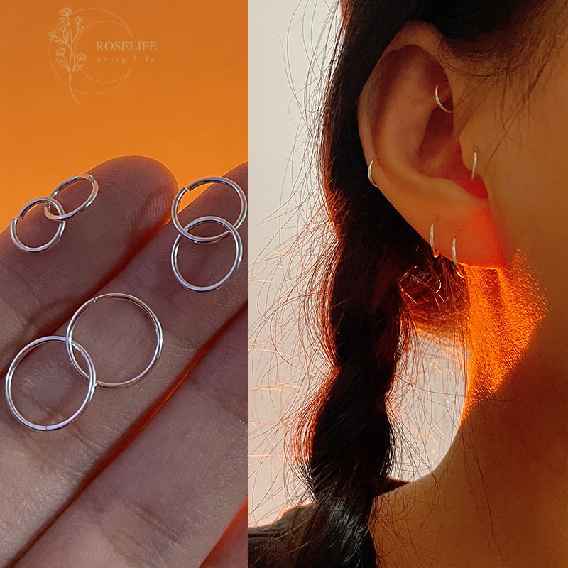 Roselife Minimalism ต่างหูสเตนเลส 316L ป้องกันอาการแพ้ สําหรับผู้หญิง 1 คู่ ราคา ถูกที่สุด ดีลบีเคเค