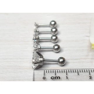 ⚡จิวหูสแตนเลสแท้ 316L ประดับเพชร CZ จิวหูเพชร⚡SS.CZ⚡ Stud Earring Real Stainless Steel Jewelry for Men Women - 1 Piece