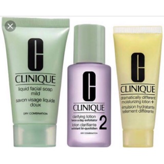 Clinique set of 3 1 cleanser 2 toner 3 moisturizer