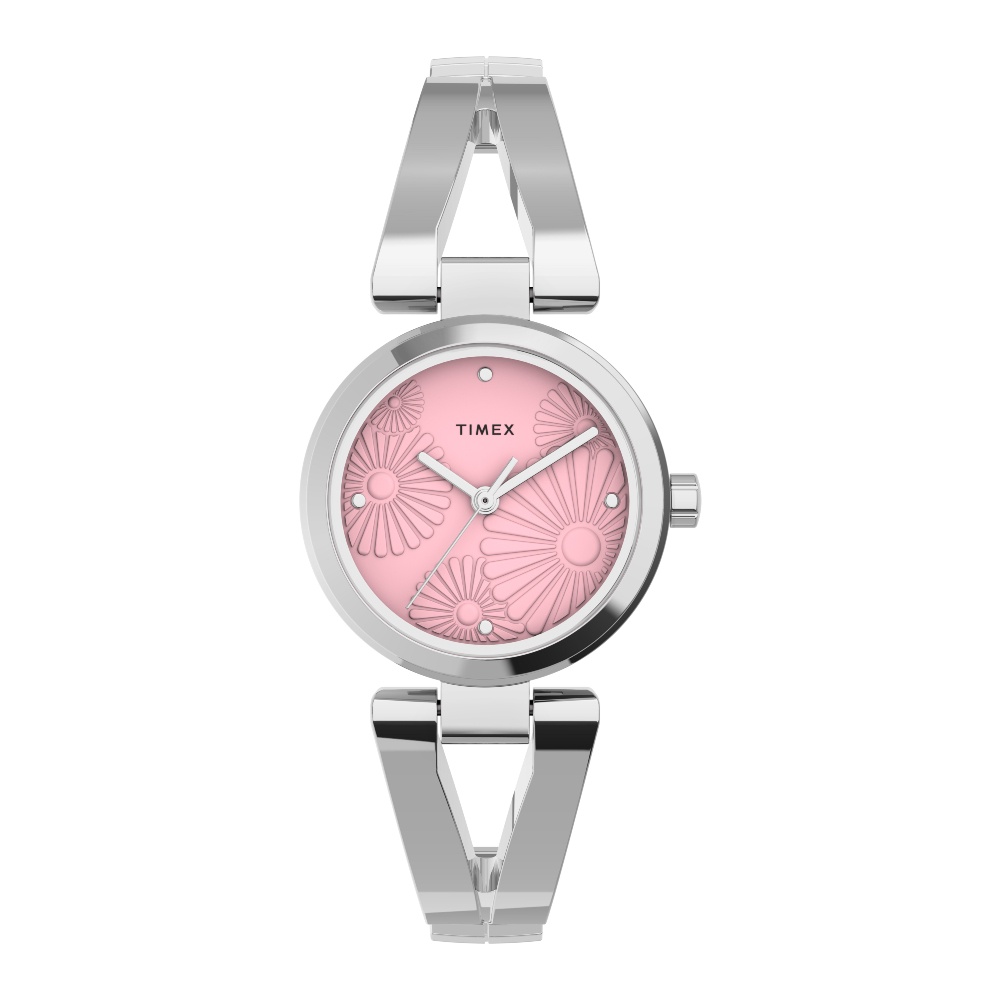Timex TW2U82300 Fashion Stretch Bangle นาฬิกาข้อมือผู้หญิง Silver-Tone หน้าปัด 25 มม.