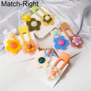 Hair Jewelry Sweet Acrylic Flower Hair Clip Barrette Candy Color Korean Cute Hairclip