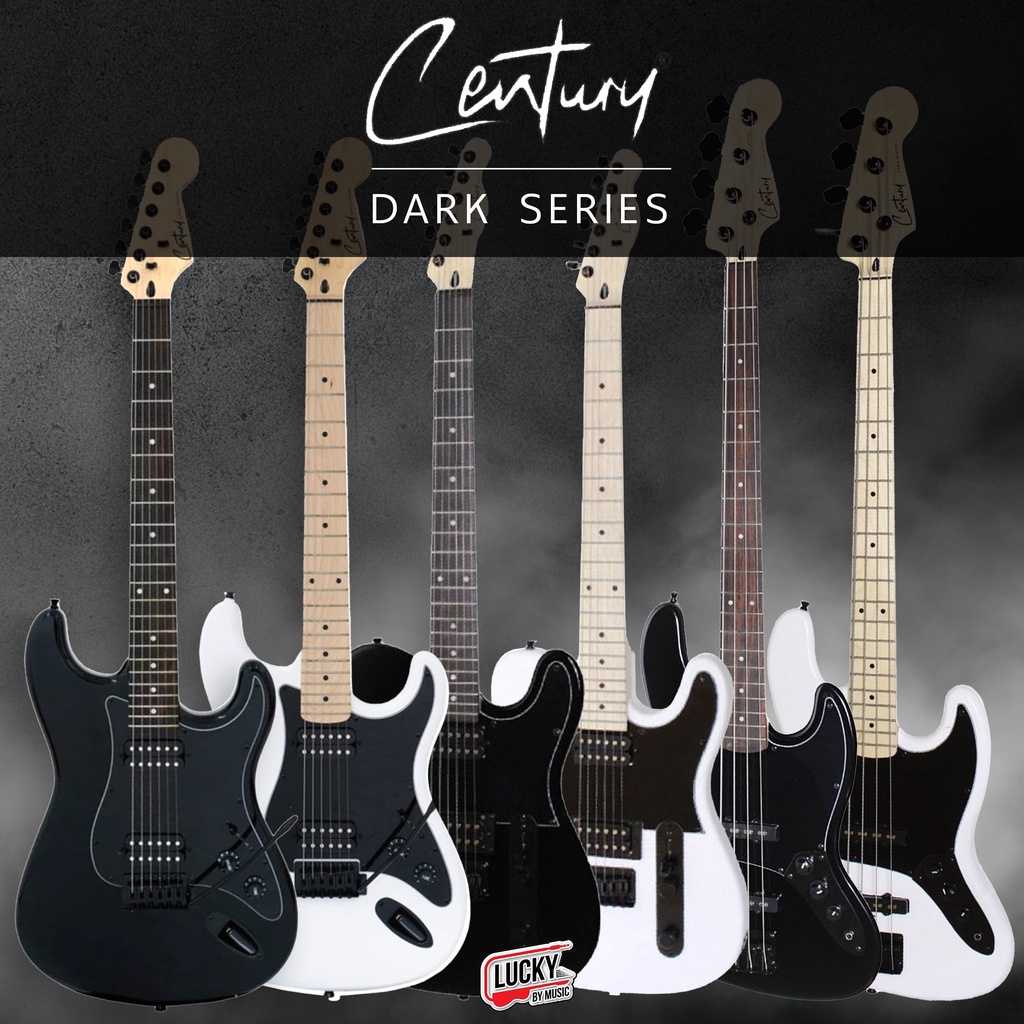 [โค้ดลด1000-🔥] Century Dark Series กีต้าร์ไฟฟ้า / เบส 4 สาย มาพร้อม ร็อคสะใจ แถมฟรี กระเป๋า สายแจ๊ค ปิ๊ก2อัน