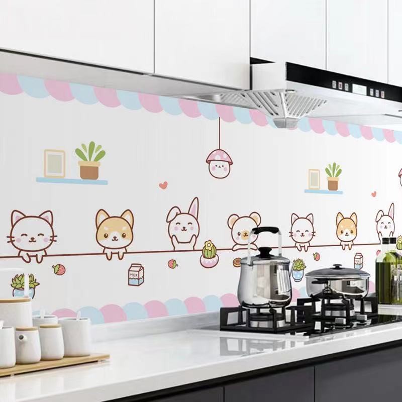 สติ๊กเกอร์ติดห้องครัว กันเน้ำเชื้อรา กันน้ำมันกระเด็น ทนความร้อน เพิ่มความสวยงามในห้องครัวดูสะอาดตา รหัสสินค้า 60*3-DM11