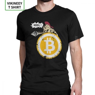 มาใหม่ เสื้อยืดแขนสั้น ผ้าฝ้าย 100% พิมพ์ลาย Bitcoin Hodl Your Cryptos Cryptocurrency สําหรับผู้ชาย