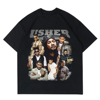 เสื้อยืดสีขาวเสื้อยืด พิมพ์ลาย Bootleg USHER | เสื้อยืด ลาย VINTAGE | เสื้อยืด ขนาดใหญ่ สีดํา | สีขาว | ชุดเสื้อผ้า สําห