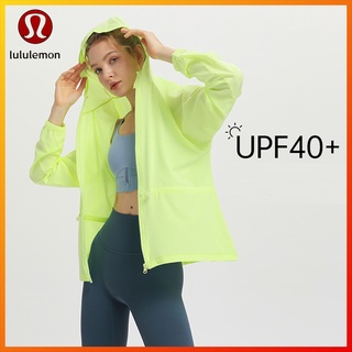 Lululemon  เสื้อแจ็กเก็ต กันแดด ป้องกันรังสียูวี เหมาะกับการวิ่ง เล่นโยคะ กีฬา สําหรับผู้หญิง upf40+ YC128