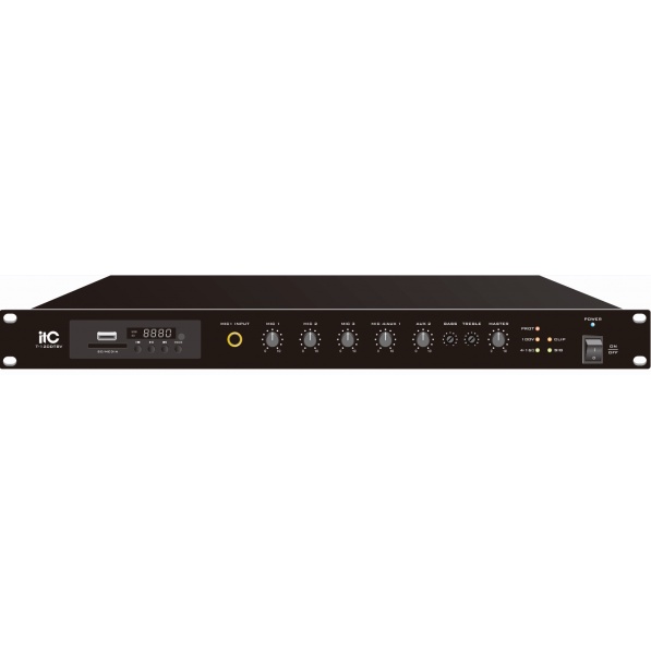 ITC Audio TI-500DTB เพาเวอร์มิกเซอร์ 500 วัตต์ พร้อม MP3 / Tuner / Bluetooth &amp; USB
