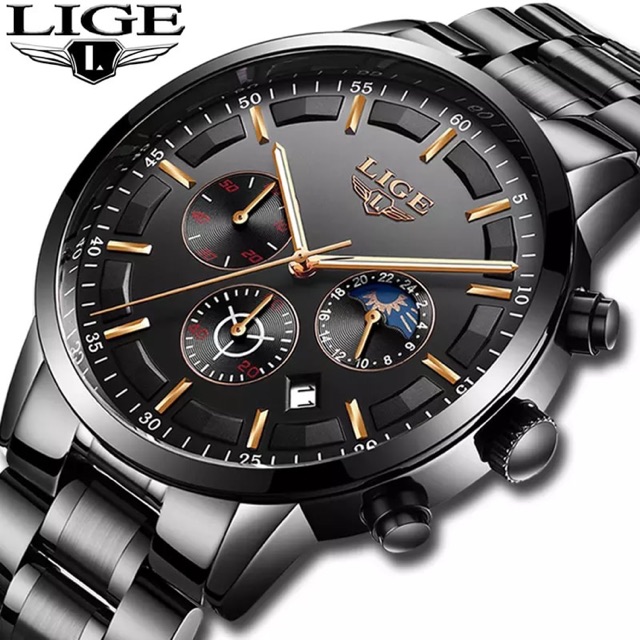 💥ลดสุดๆของเเท้💯 นาฬิกาผู้ชาย LIGE แฟชั่นกีฬานาฬิกาควอตซ์หรูหราธุรกิจนาฬิกากันน้