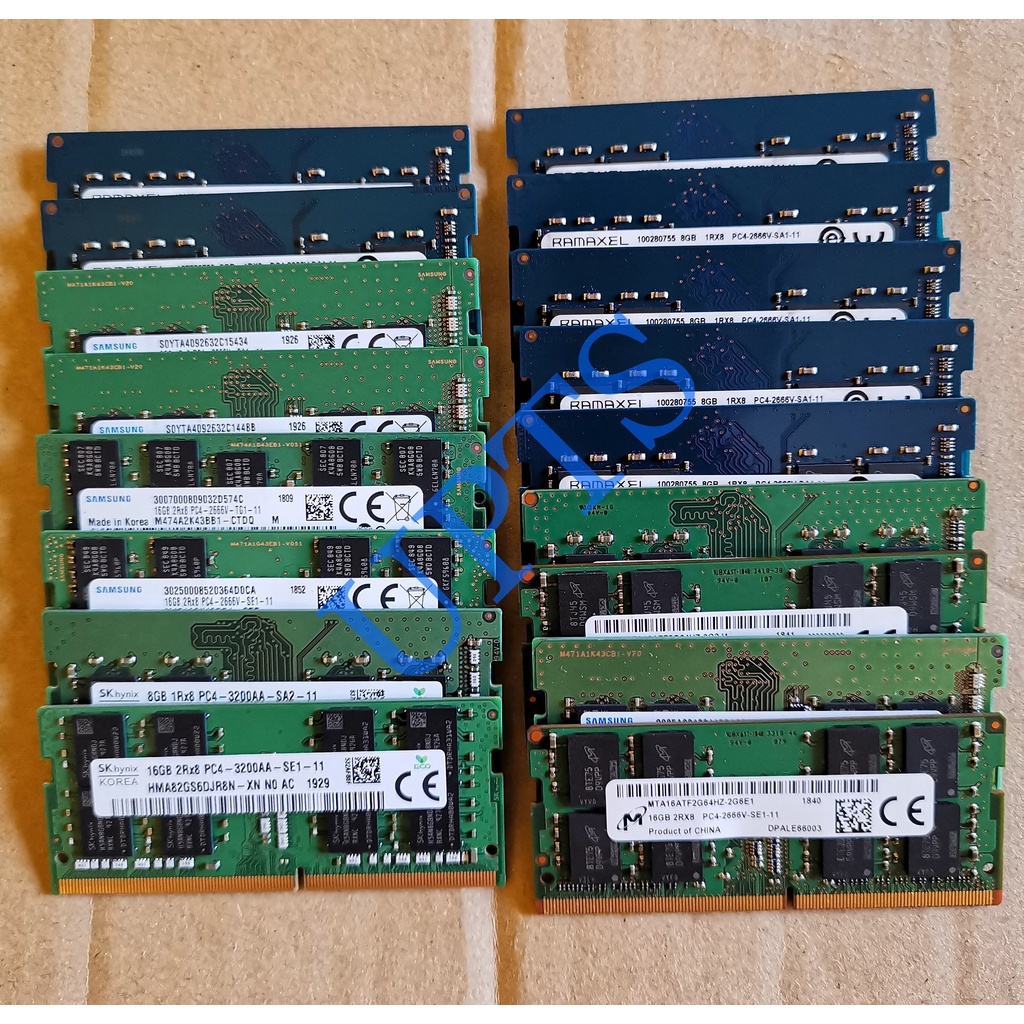 Samsung/Micron/Sk Hynix/Ramaxel 8GB/16GB/32GB DDR4-2666 DDR4-3200 DDR5-4800 หน่วยความจําแล็ปท็อป