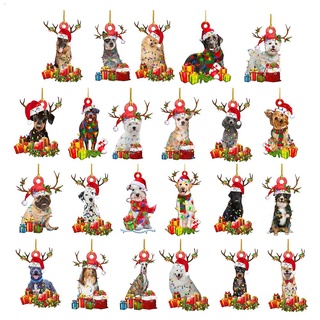 【In stock】ONLYE Christmas dog wooden ornament pendant Christmas Dog Hanging Tag Christmas Ornaments Home Decor Holiday d