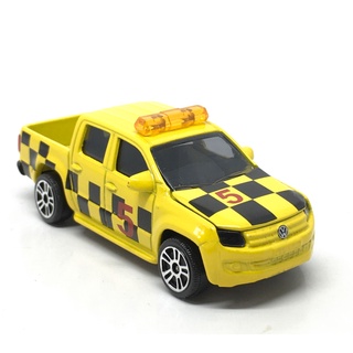 Majorette Volkswagen Amarok - Airport Service Follow Me - Yellow Color /Wheels D5S /scale 1/65 (3 inches) no Package