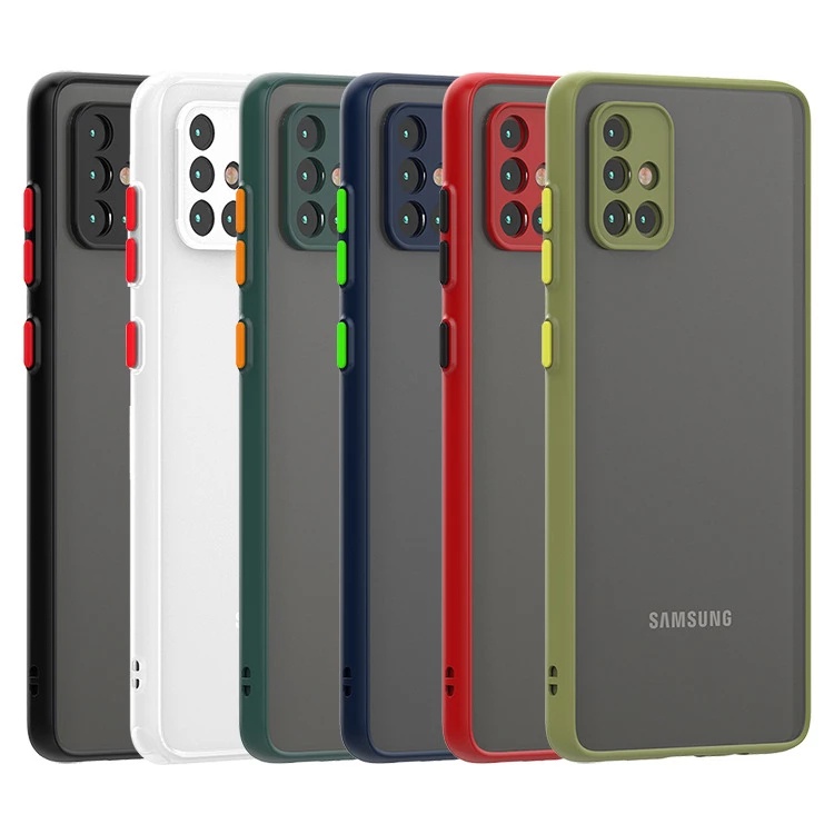เคสขอบสี เคส ใช้สำหรับ กันกระแทก Samsung Galaxy A51 A11 A21s A31 A71 M14 M11 M12 M51 M22 M52 4G 5G 2022