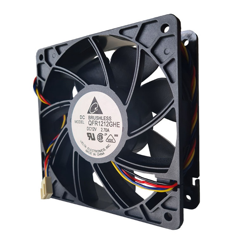 Qfr1212ghe พัดลมควบคุมความเร็ว 6000RPM PWM 120X120X38 มม. 4 สาย 12V 2.7A สําหรับ Antminer Bitmain S7 S9 S11 S15 T9 T17 L3 Miner #7