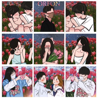 【ORFON】ภาพวาดสีน้ํามัน รูปดอกทิวลิป ขนาด 20*20/30*30 ซม. สําหรับตกแต่งบ้าน