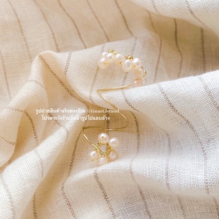 PEARL FLOWER RING adjustable แหวนทอง free size แหวนไข่มุก แหวนดอกไม้