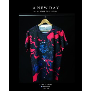 A NEW DAY NO : 193  เสื้อลาย สไตล์ญี่ปุ่น สกรีนเต็มตัว ลาย Samurai NEON X ซามูไร