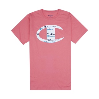 Champion Mens Atheltic Tee Classic Jersey Ringer Tee Big C Logo T-shirts Cotton Light Pink GT23H-Y08128-5F4