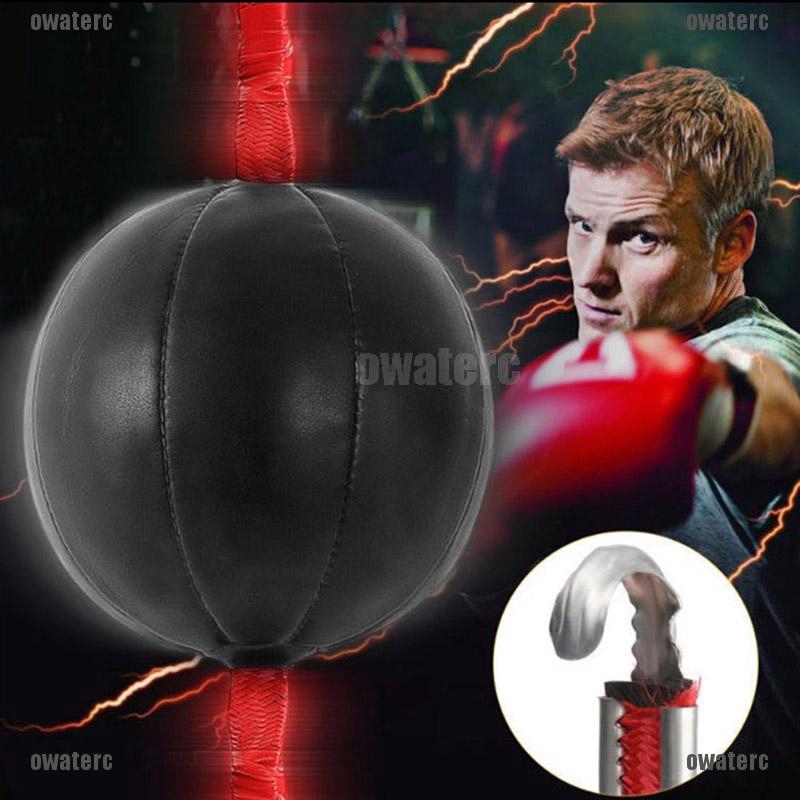 Double End Boxing Speed Ball Punching Bag Dodge Gym Training Black Pu Leather Openwaterc Th