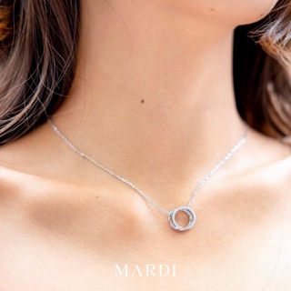 Mardi Jewelry สร้อยคอเงินแท้ 925 Bonned Circle Necklace